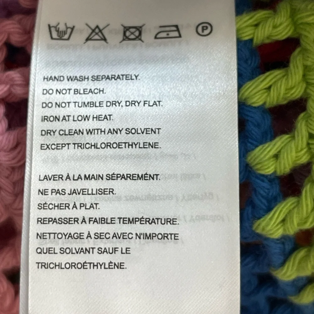 ♦️SOLD♦️Anthropologie Farm Rio Rainbow Crochet Cardigan Sweater Medium NWT - Picture 15 of 15